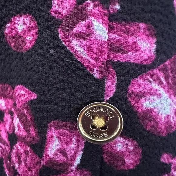 Michael Kors Black and Pink Floral Blouse - Picture 3 of 6
